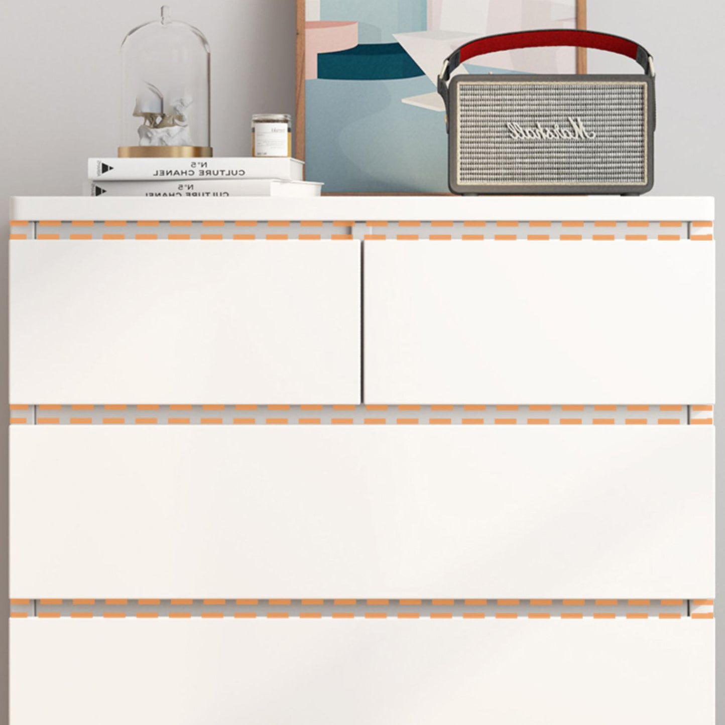 Wood Modern Storage Chest Dresser Vertical Dresser without Mirror