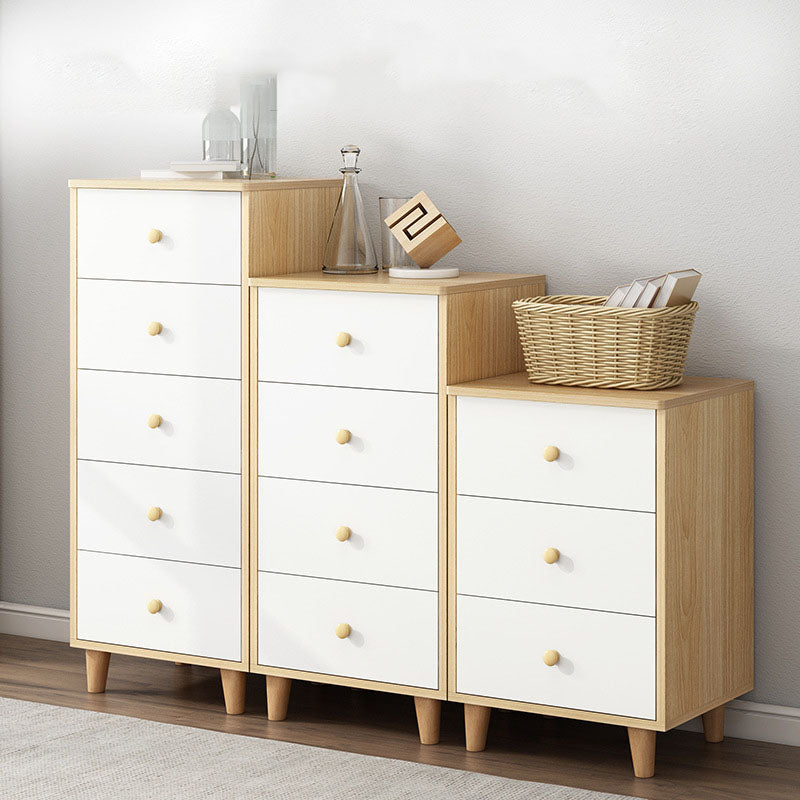 Contemporary Bedroom Chest Engineered Wood Storage Chest with Drawers