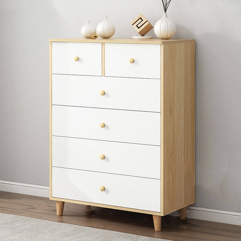 Contemporary Bedroom Chest Engineered Wood Storage Chest with Drawers