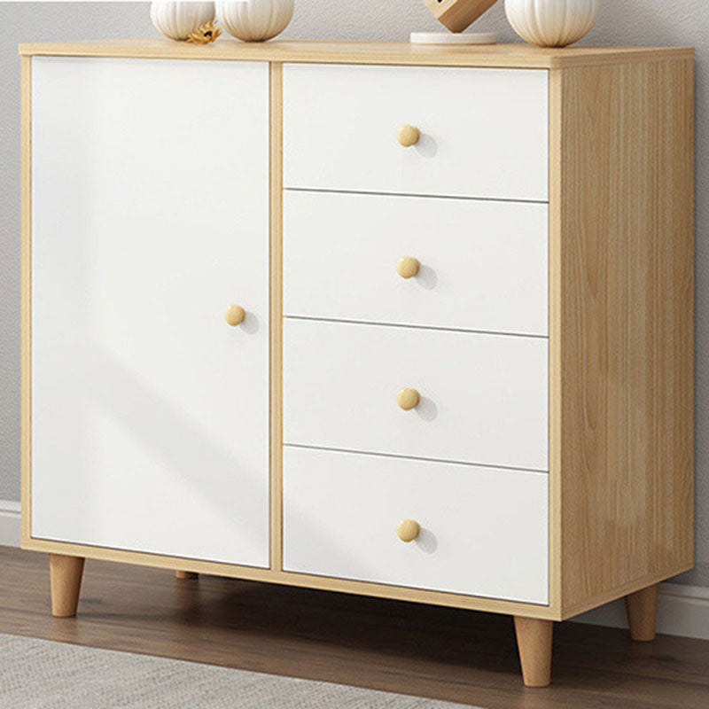 Contemporary Bedroom Chest Engineered Wood Storage Chest with Drawers