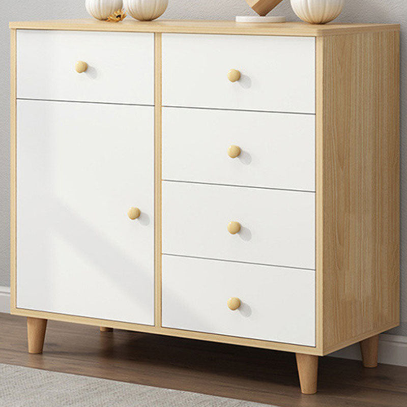 Contemporary Bedroom Chest Engineered Wood Storage Chest with Drawers