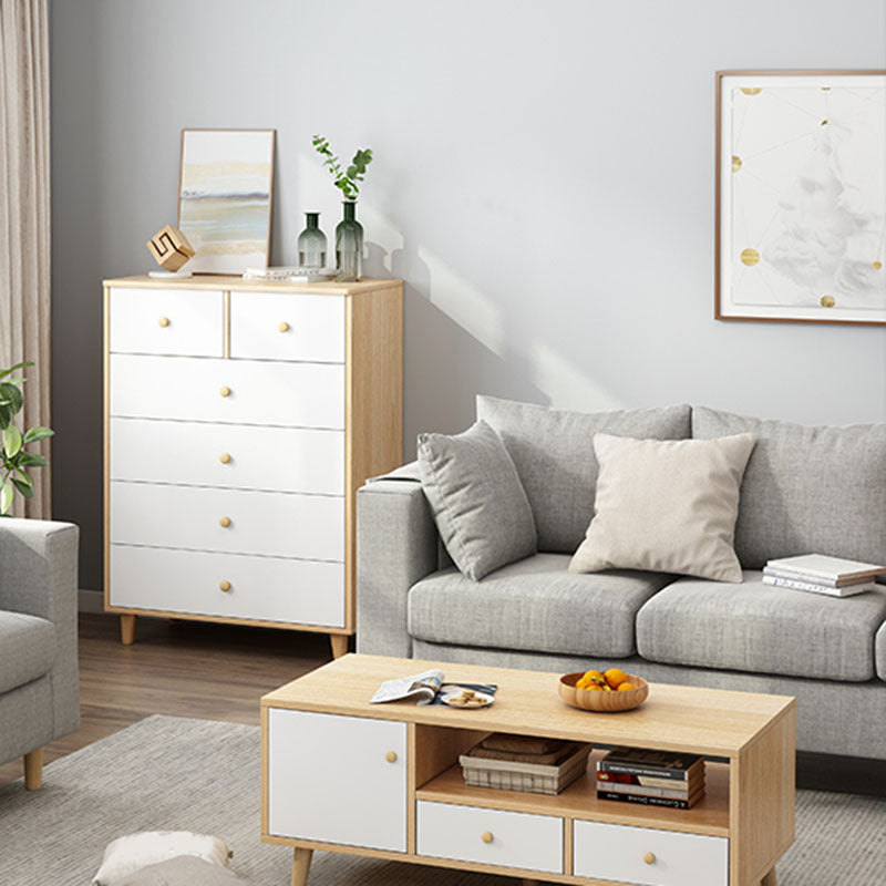 Contemporary Bedroom Chest Engineered Wood Storage Chest with Drawers