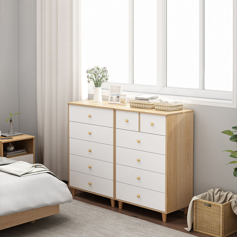 Contemporary Bedroom Chest Engineered Wood Storage Chest with Drawers