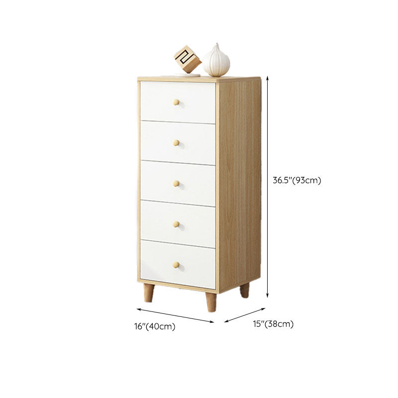 Contemporary Bedroom Chest Engineered Wood Storage Chest with Drawers