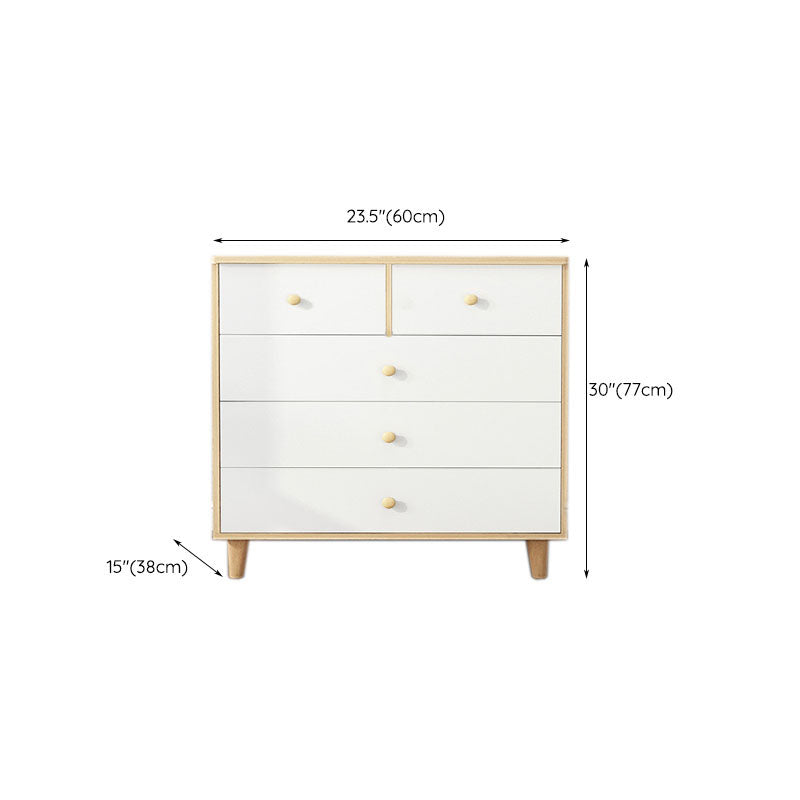 Contemporary Bedroom Chest Engineered Wood Storage Chest with Drawers