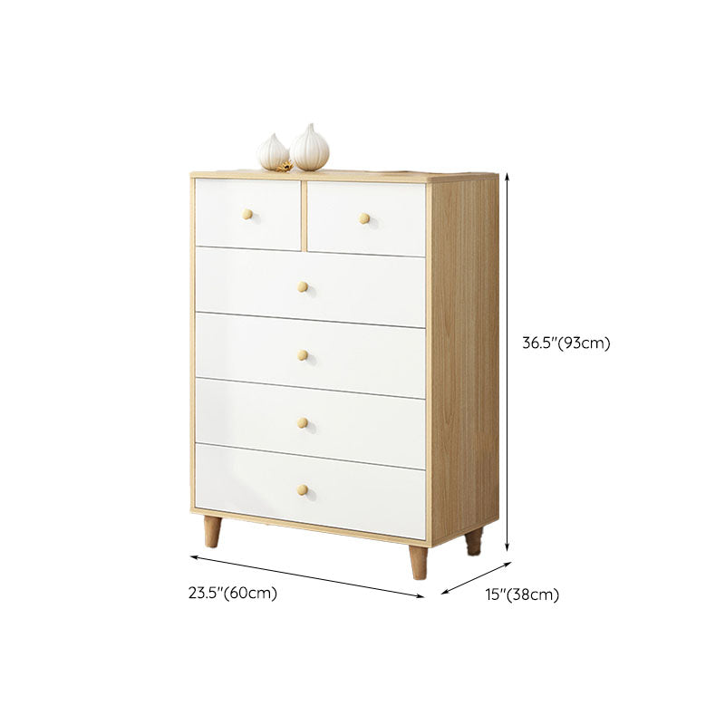 Contemporary Bedroom Chest Engineered Wood Storage Chest with Drawers