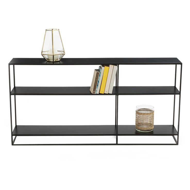 Contemporary Accent Table Antique Finish Sofa Console Table in Metal