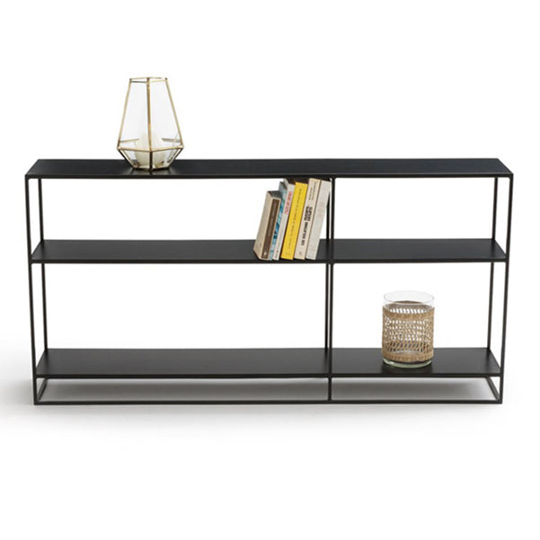 Contemporary Accent Table Antique Finish Sofa Console Table in Metal