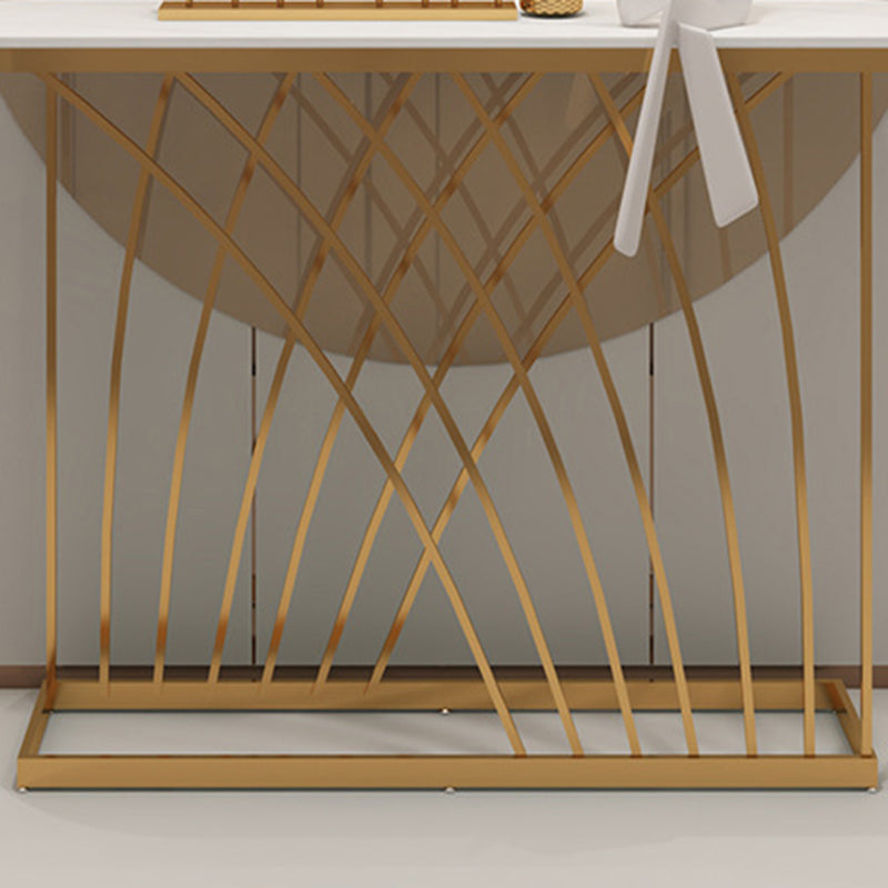 31.5-inch Tall Oval Console Table 1-shelf Stone Accent Table