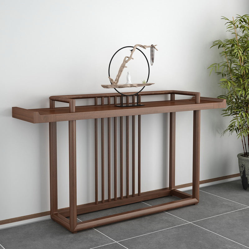 30.71-inch Tall Console Table Solid Wood Accent Table with Shelf