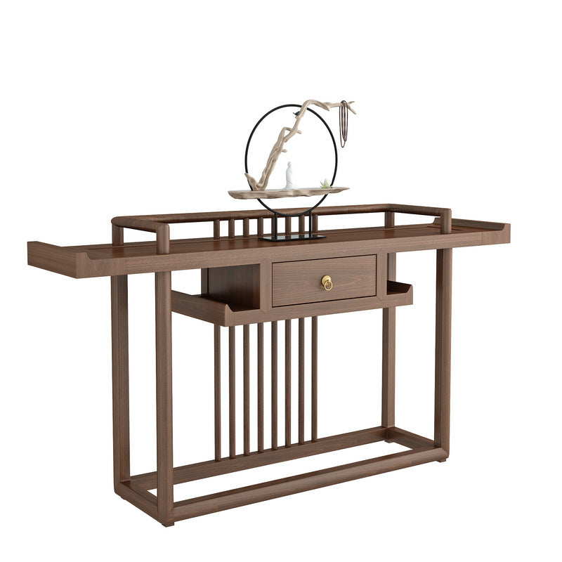 30.71-inch Tall Console Table Solid Wood Accent Table with Shelf