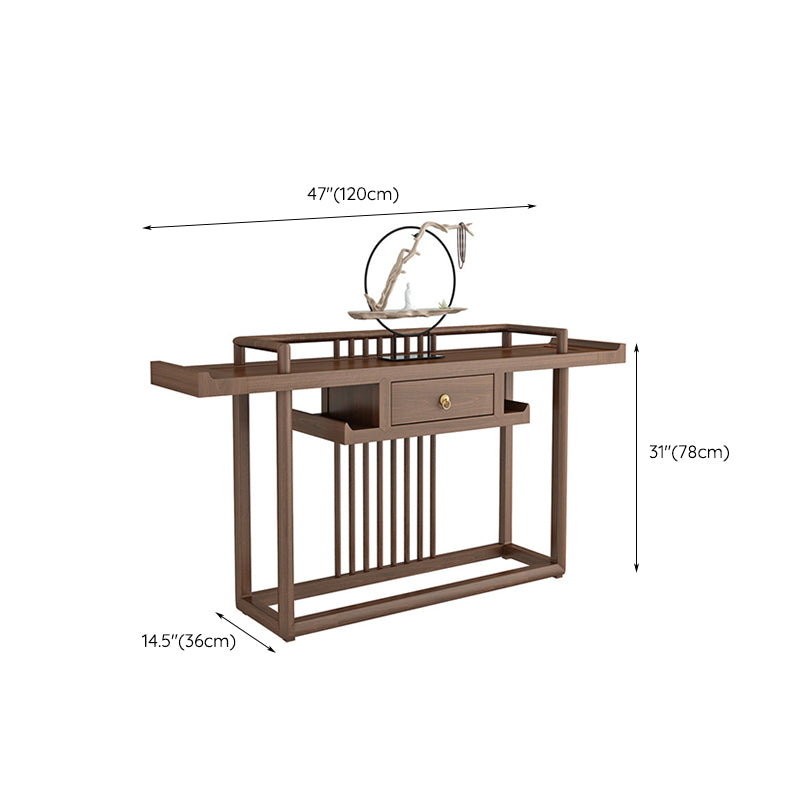 30.71-inch Tall Console Table Solid Wood Accent Table with Shelf
