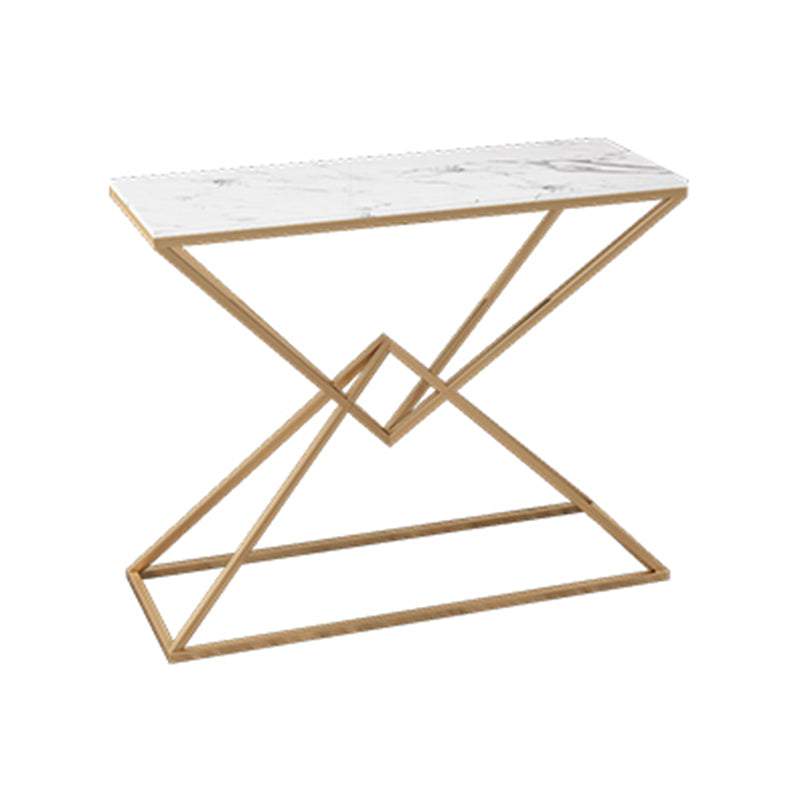 11.8" W Modern Console Accent Table Antique Finish Sofa Console Table in Marble