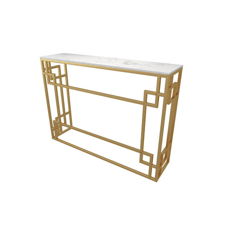 Modern Sofa Console Table Antique Finish Console Accent Table in Marble