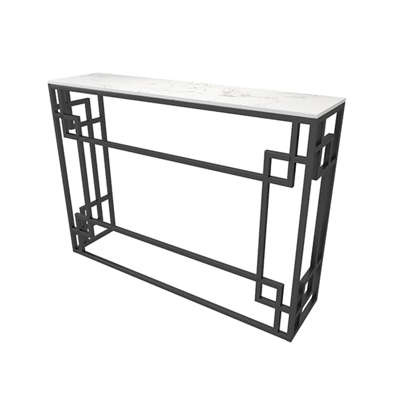 Modern Sofa Console Table Antique Finish Console Accent Table in Marble