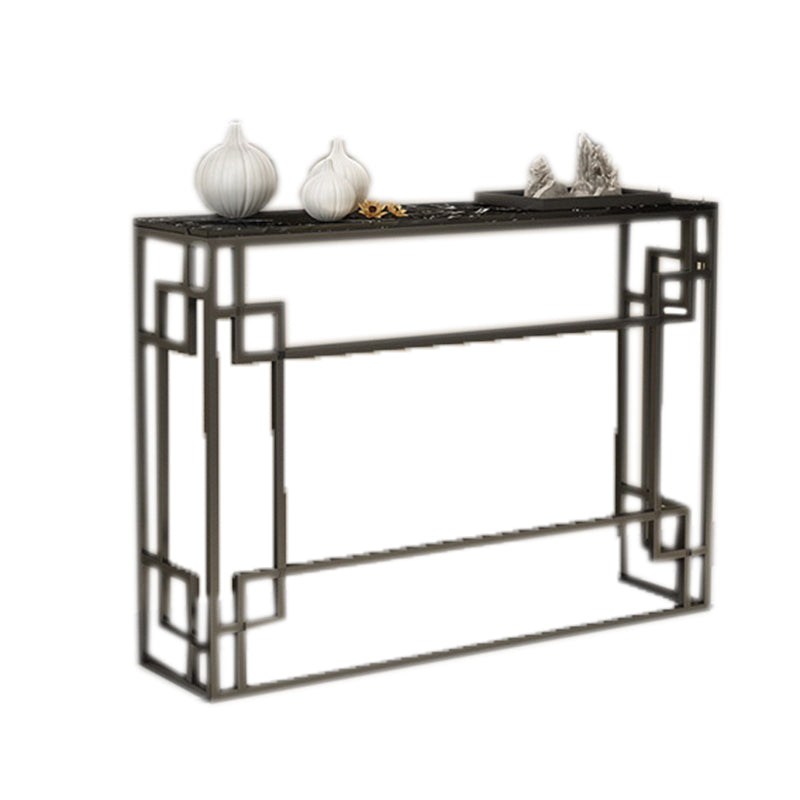 Modern Sofa Console Table Antique Finish Console Accent Table in Marble