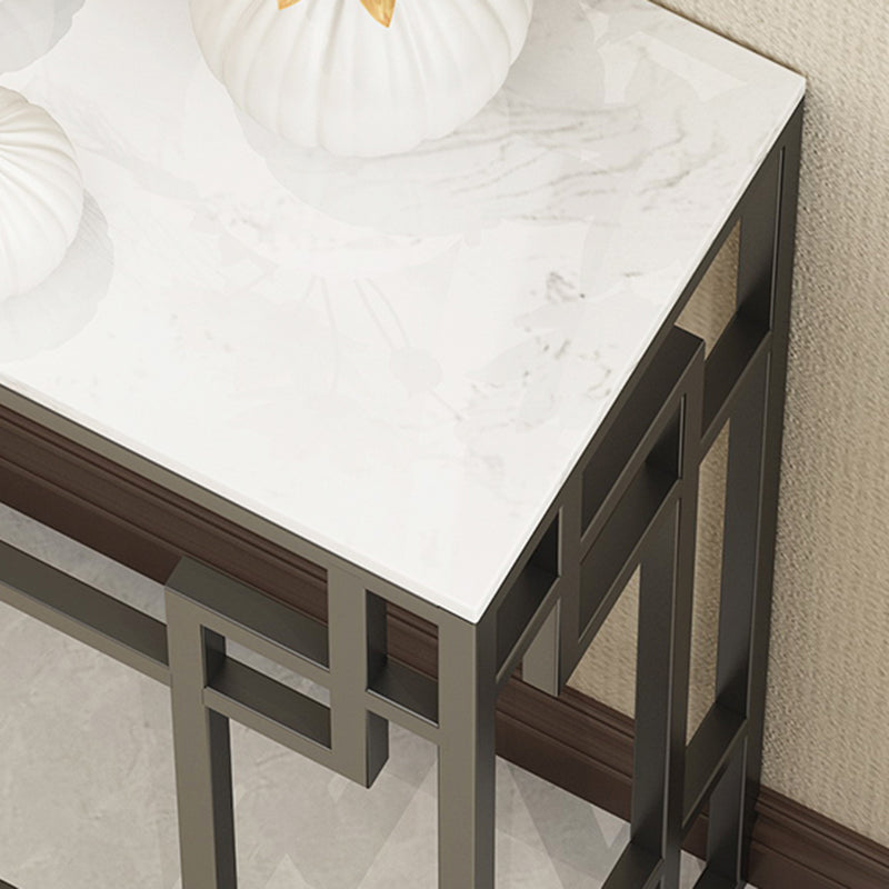 Modern Sofa Console Table Antique Finish Console Accent Table in Marble