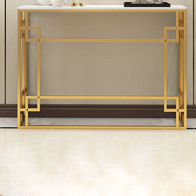 Modern Sofa Console Table Antique Finish Console Accent Table in Marble