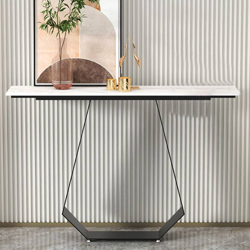 31.5" H Contemporary Console Accent Table Antique Finish Sofa Console Table in Marble