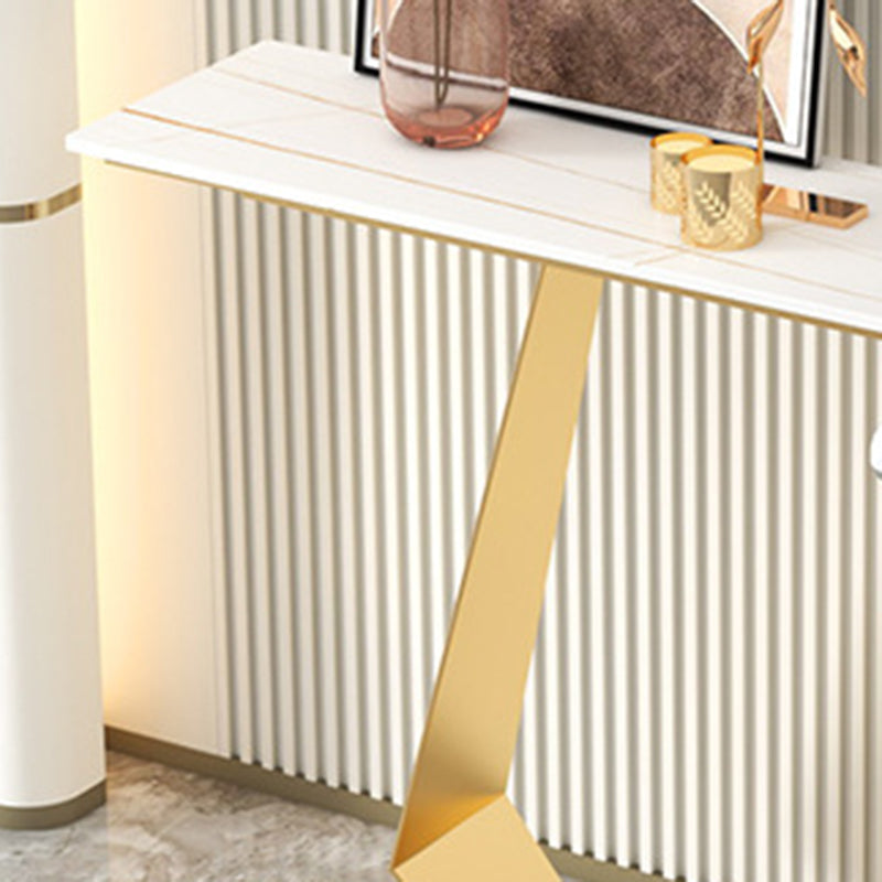 31.5" H Contemporary Console Accent Table Antique Finish Sofa Console Table in Marble