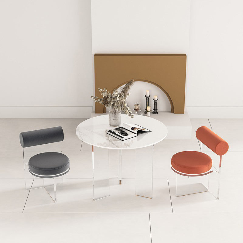 Modern 1/2/3/5 Pieces Dining Set Round Stone Dining Table for Cafe