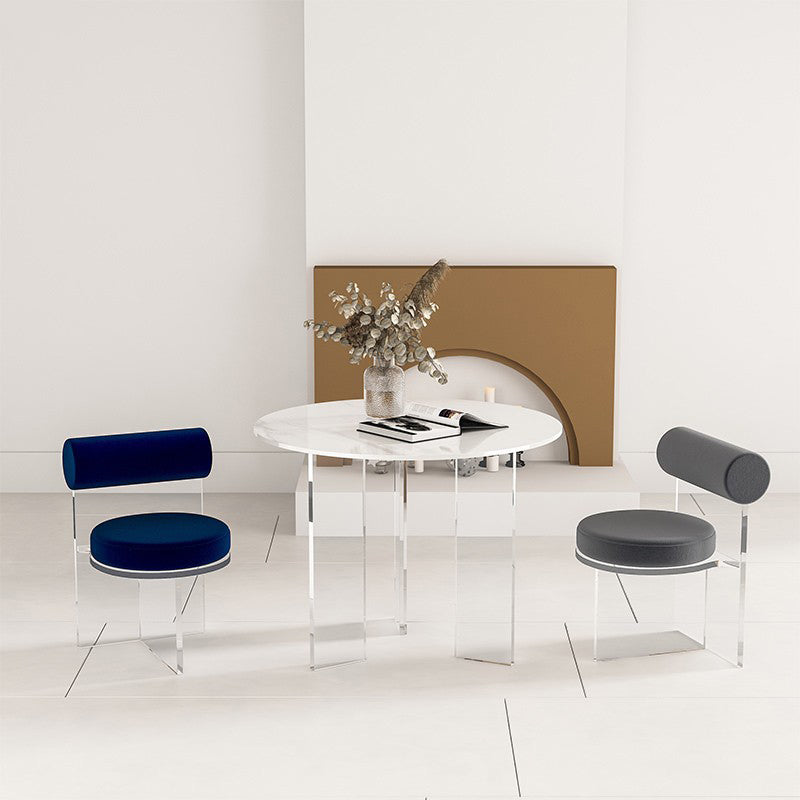 Modern 1/2/3/5 Pieces Dining Set Round Stone Dining Table for Cafe