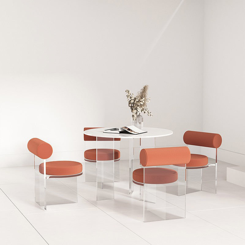 Modern 1/2/3/5 Pieces Dining Set Round Stone Dining Table for Cafe