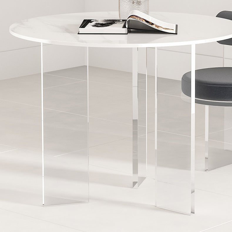 Modern 1/2/3/5 Pieces Dining Set Round Stone Dining Table for Cafe