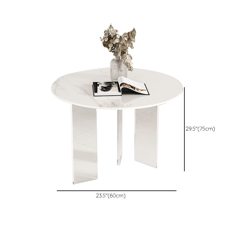 Modern 1/2/3/5 Pieces Dining Set Round Stone Dining Table for Cafe