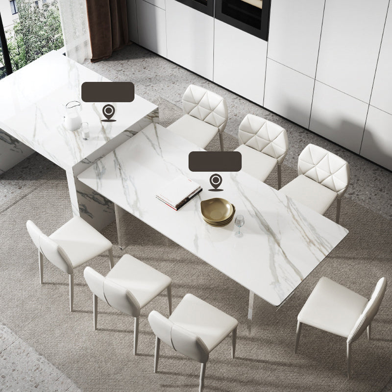 Contemporary Style Rectangle Table Set 1/4/5/6/8 Pieces Dining Set for Home Use