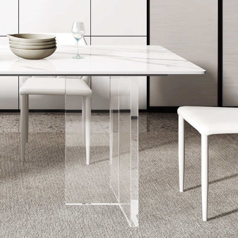 Contemporary Style Rectangle Table Set 1/4/5/6/8 Pieces Dining Set for Home Use