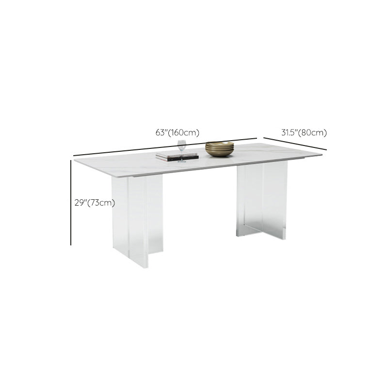 Contemporary Style Rectangle Table Set 1/4/5/6/8 Pieces Dining Set for Home Use