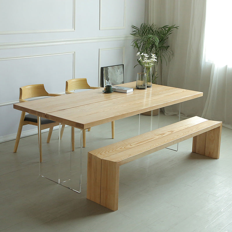 Modern 1/3/4/5 Pieces Dining Set Rectangle Pine Wood Dining Table for Kitchen