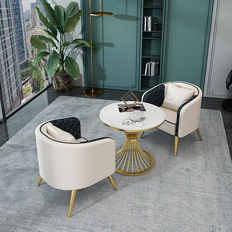 Modern Style Sintered Stone Dining Set Round 1/2/3/4/5 Pieces Dining Set for Home Use