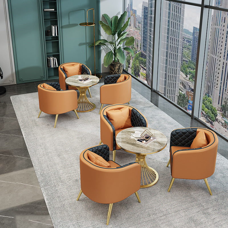 Modern Style Sintered Stone Dining Set Round 1/2/3/4/5 Pieces Dining Set for Home Use