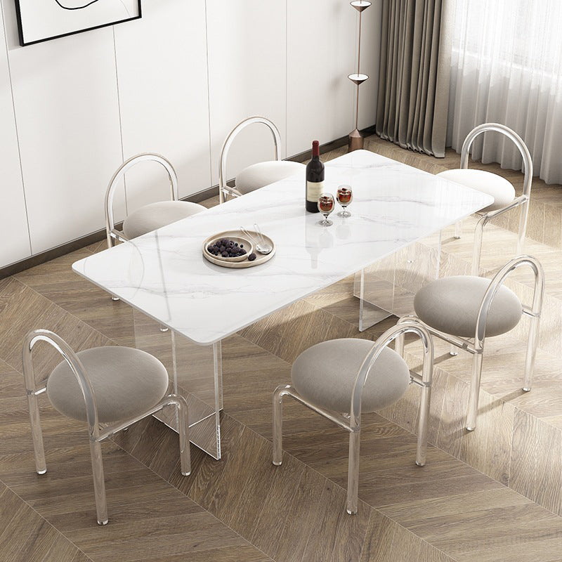Modern Style Rectangle Table Set 1/4/5/7 Pieces Dining Set for Home Use