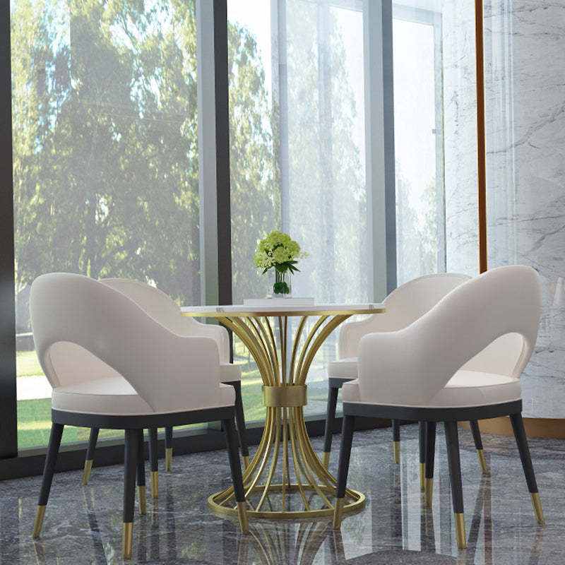 Modern Style Faux Marble Dining Table Set 1/2/3/5 Pieces Dining Set for Home Use