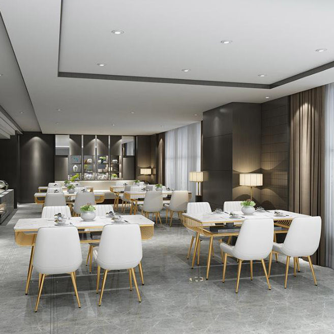 Nordic 1/4/5/7 Pieces Dining Set Rectangle Stone Dining Table for Kitchen