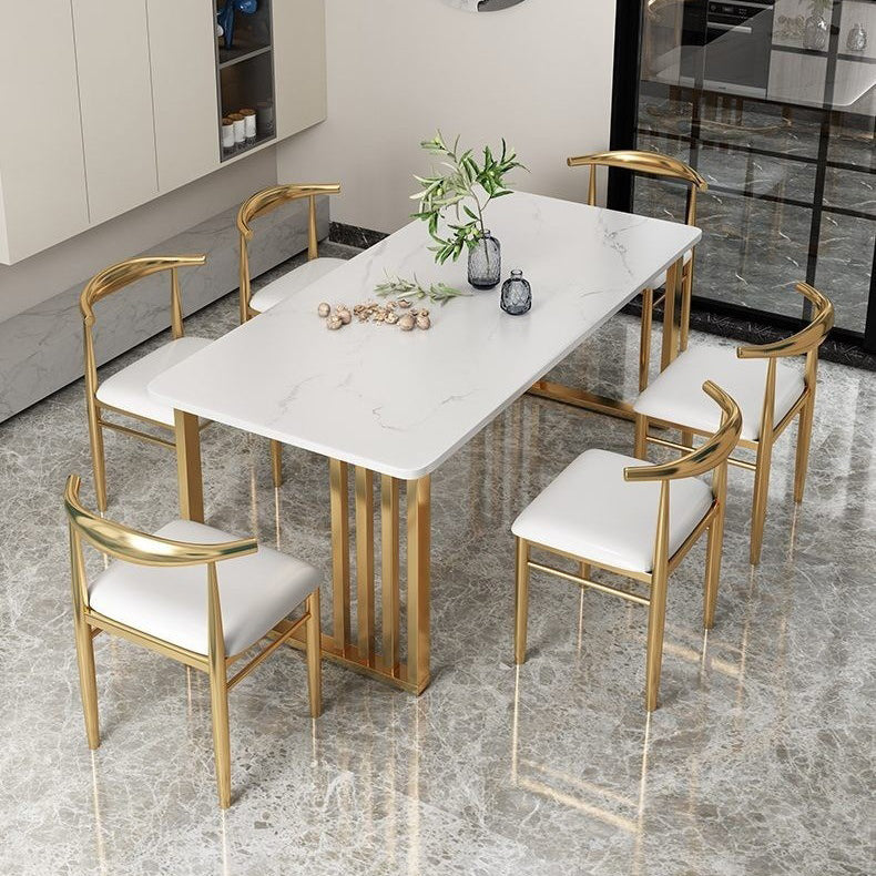 Modern 1/2/5/7 Pieces Dining Set Rectangle Stone Dining Table for Dining Room Kitchen