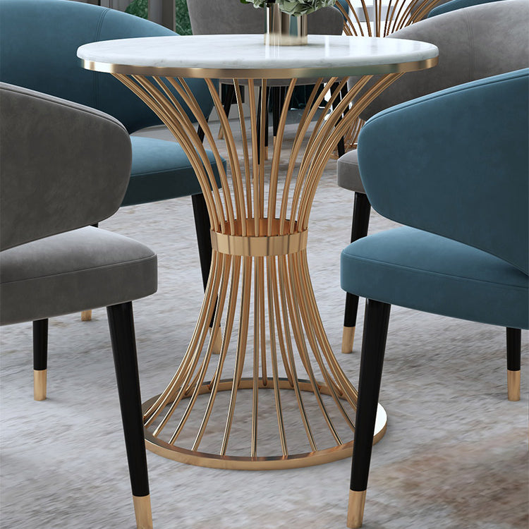 Round 1/2/5 Pieces Dining Set Modern Style Faux Marble Dining Set for Home Use