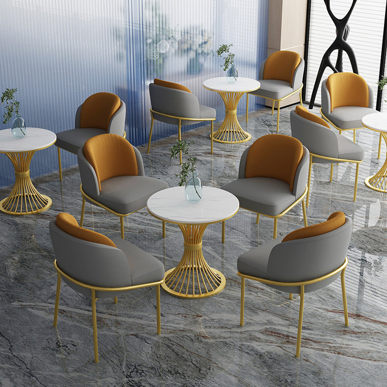 Modern Sintered Stone Dining Table Set White 1/2/5 Pieces Dining Set for Home Use