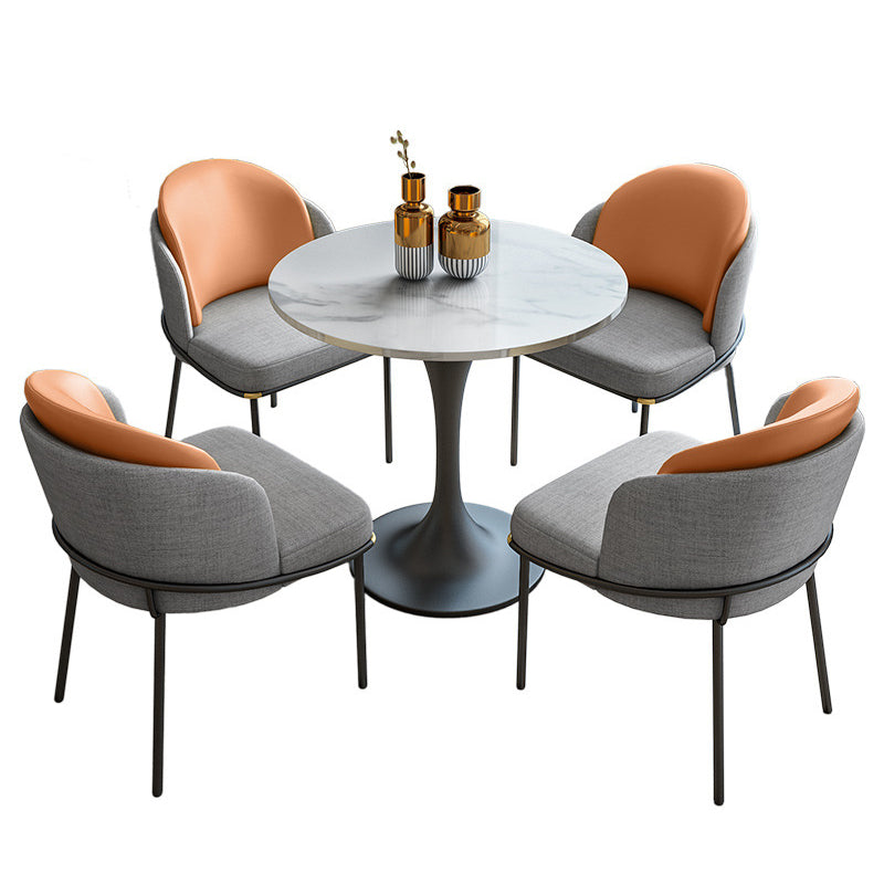 Modern Style Marble Dining Table Set White 1/2/4/5 Pieces Dining Set for Home Use