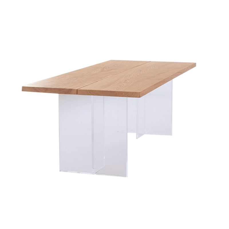 Modern 1/5 Pieces Dining Set Rectangle Pine Wood Dining Table for Living Room Use