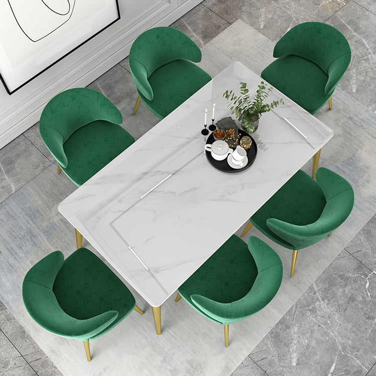 1/2/5 Pieces Rectangular Dining Table Set Modern Stone Dining Room Table and Chairs