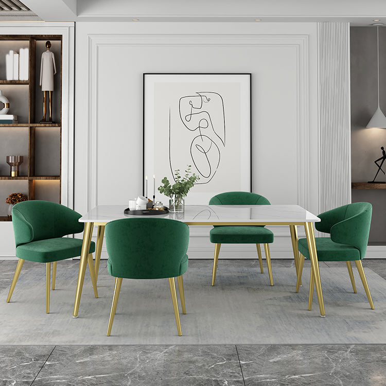 1/2/5 Pieces Rectangular Dining Table Set Modern Stone Dining Room Table and Chairs