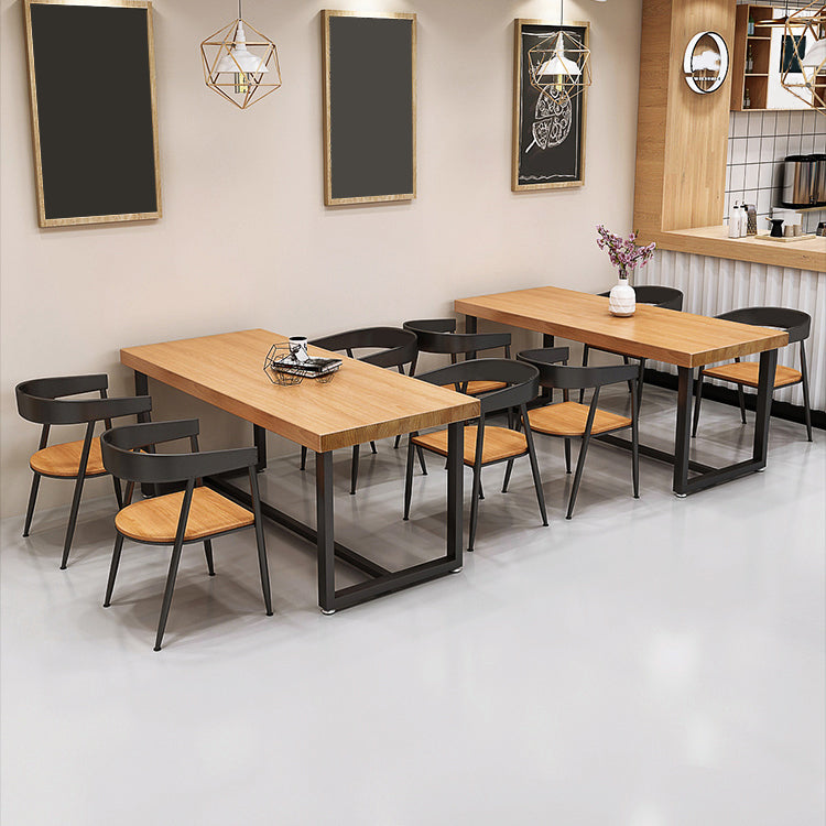 1/5 Pieces Rectangular Dining Table Set Industrial Style Wooden Dining Table with Chairs