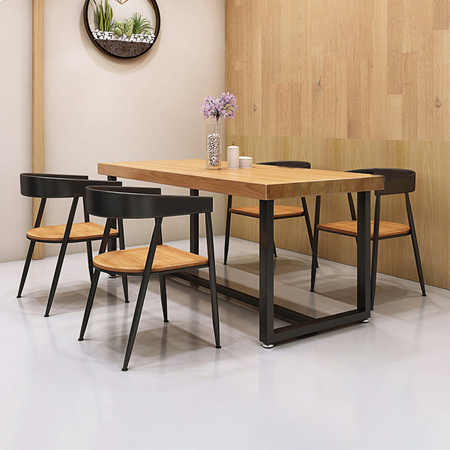 1/5 Pieces Rectangular Dining Table Set Industrial Style Wooden Dining Table with Chairs