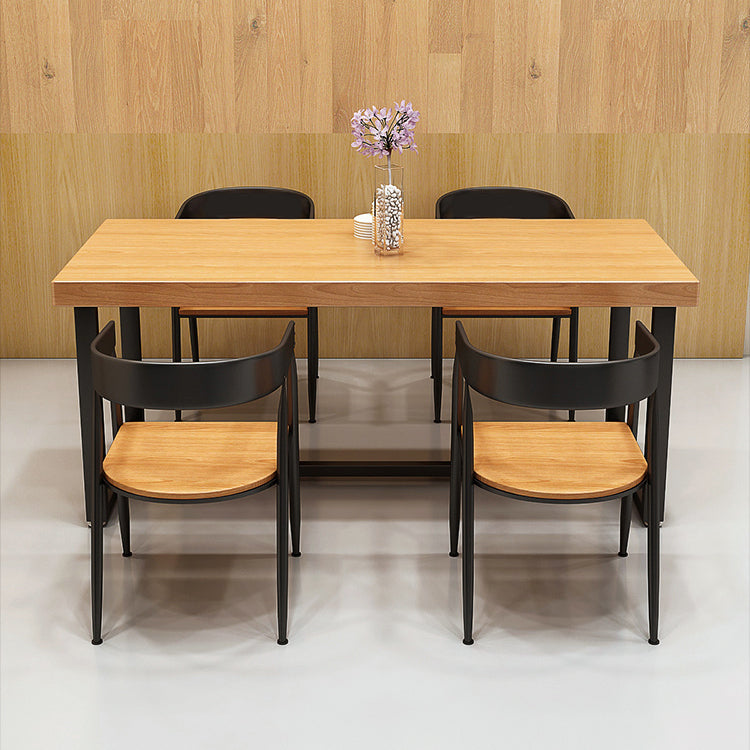 1/5 Pieces Rectangular Dining Table Set Industrial Style Wooden Dining Table with Chairs