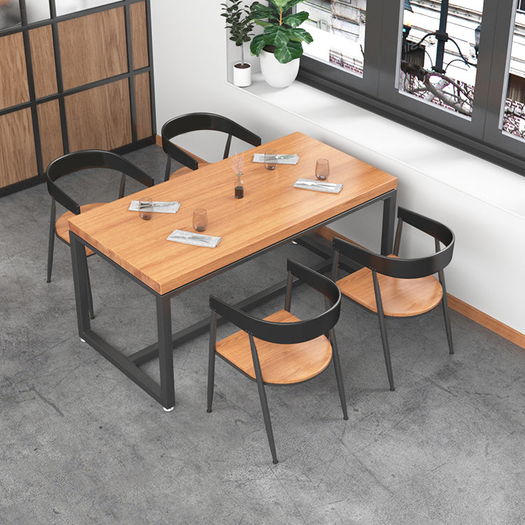 1/5 Pieces Rectangular Dining Table Set Industrial Style Wooden Dining Table and Chairs