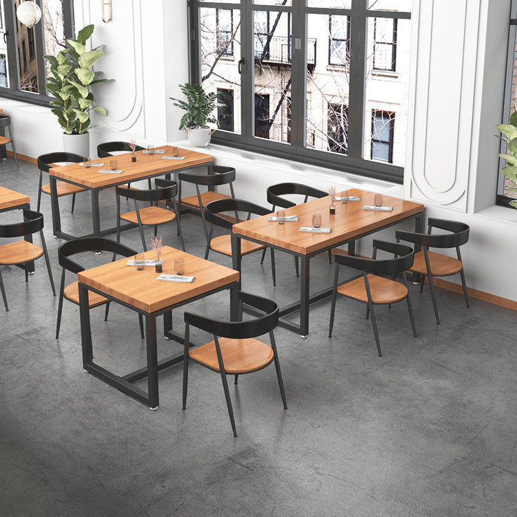 1/5 Pieces Rectangular Dining Table Set Industrial Style Wooden Dining Table and Chairs